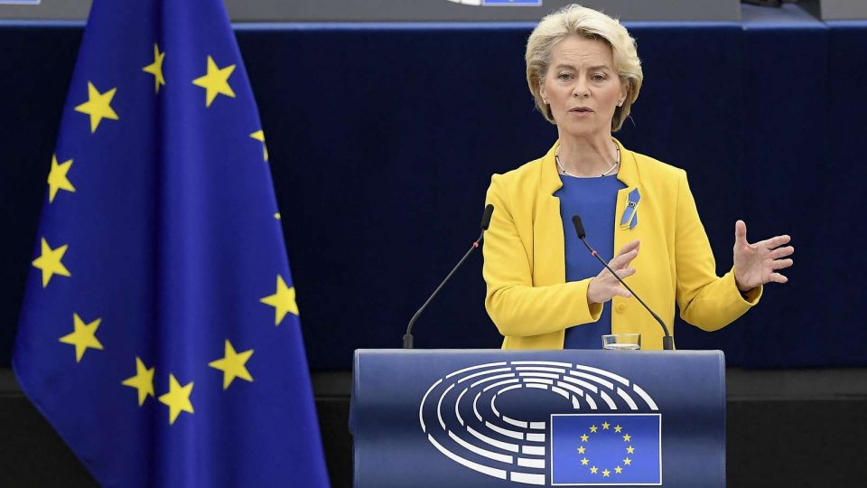 Von der Leyen bei ihrer Rede